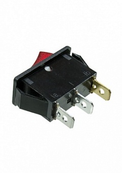 R495BRBET2-G, переключатель клавишный ON-OFF 250В 16A с красной подсветкой (аналог B120E)
