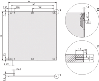 20846-446, FRONTPL.EMC 6U   7HP W.PIN