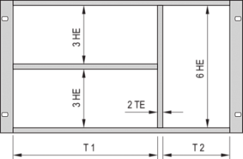 24562-442, HEIGHT/WIDTH SPLIT 6U/3U 42HP