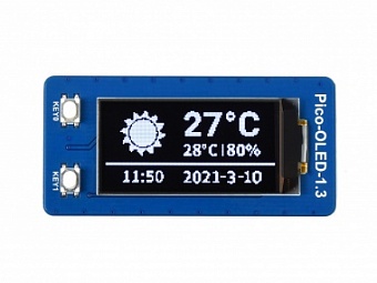 1.3inch OLED Display Module for Raspberry Pi Pico, 64*128, SPI/I2C