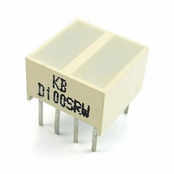 KB-D100SRW, Светодиодный модуль 2хLEDх8,89х3,81мм/красный/625нм/50-100мкд/белый матовый