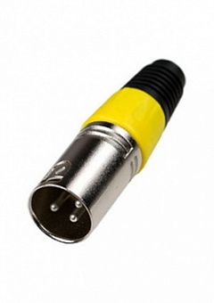 1-503 YE, Разъем XLR 3P шт металл цанга на кабель, желтый