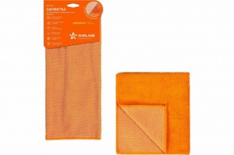 Салфетка микрофибра & коралловая ткань универсальная 35x40см оранжевая AIRLINE AB-A-04