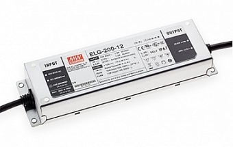 ELG-200-12, AC-DC, 192Вт, IP65, вход 100…305В AC, 47…63Гц/142…431В DC, ККМ, выход 6…12В/16А, изоляци