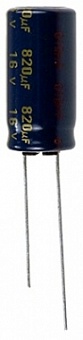 EEUFC1C821, Конденсатор электролитический (820мкф 16В 105гр, 10х20 5000ч LowImp)