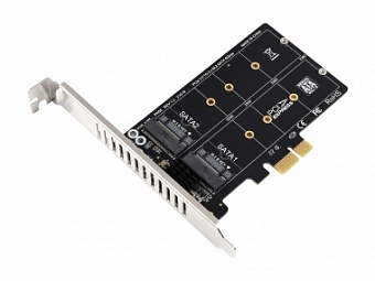 PCIe X1 to 2-ch M.2 SATA 6Gbps Expander, JMB582 control chip