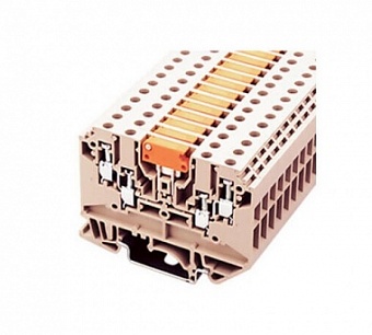 DK4-TR-TG, Kлеммный блок DIN для установки на 35 и 32 DIN-рейку, 4-х контактный с возможностью размы