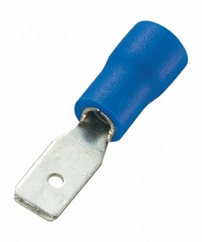 MDV2-187(5)-(BLUE), Разъем ножевой изолированный папа, Сеч.провода: 1.5 - 2.5 мм2, Ширина.: 4,8 мм.