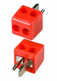 1-606,Разъем аудиоточка-тире шт пластик на кабель, красный кубик