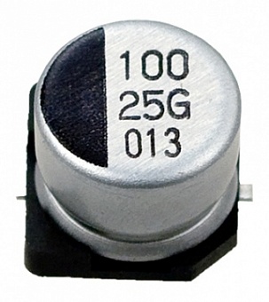 CA025M0100REE-0806, Конденсатор ЧИП электролитический 100мкФ 25В 8x6.2