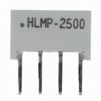 HLMP-2500-FG000, Светодиодный модуль 1хLEDх8,89х3,81мм/зеленый/572нм/18.9-61.2мкд/белый матовый