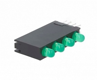L-7104SB/4GD, Светодиодный модуль 4LEDх3мм/зеленый/568нм/10-25мкд/50°