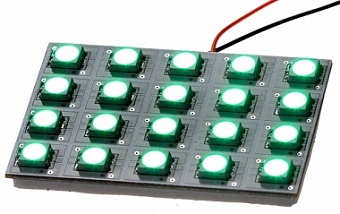 PCB-52*35-20SMD-G-12V,LED модуль зеленый 313мА 4,4Вт 20SMD5050 52*35мм