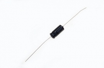 ECA221M25B, Конденсатор электролитический аксиальный (220мкФ 25В 20% 85гр 8х16мм)