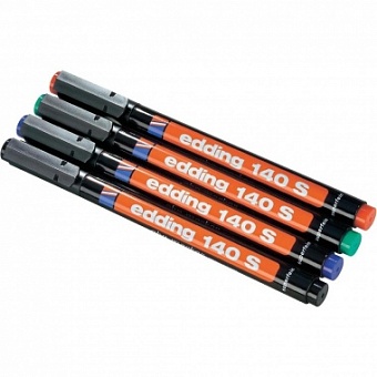 Edding 140S, набор маркеров 4 цвета, d=0.30мм, для подписей на ПВХ
