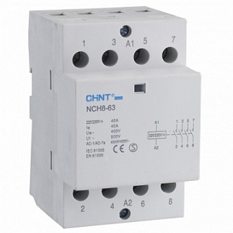 256099, Контактор модульный NCH8-40/40 40A 4НО AC220/230В 50Гц (R)(CHINT)