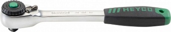 25-00-15 Varicat Рукоятка трещоточная, с реверсом, 1/4, 72 зубца, 140 мм, хромированная, полированна
