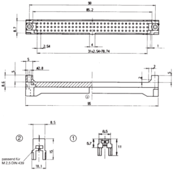 29090-002, Штекерная колодка для типов C и R, пустая, толщина 3,2 мм, опоры 13 мм
