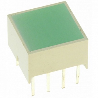 KB-2855SGD, светодиодный индикатор зеленый 10x10мм 80мКд