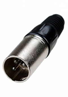 1-503 BK, Разъем XLR 3P шт металл цанга на кабель, черный