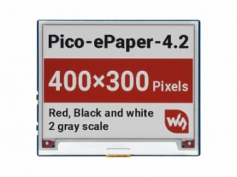 4.2inch E-Paper E-Ink Display Module (B) for Raspberry Pi Pico, 400*300, Red / Black / White, SPI