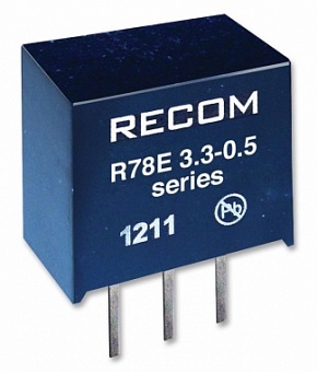 R-78E3.3-0.5, Преобразователь DC/DC (вых.: 3,3В 0,5A) SIP3