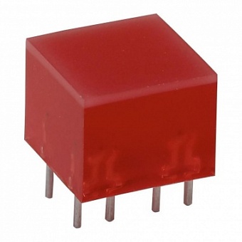 L-875/4SRDT, светодиодный индикатор красная 10х10мм 60мКд