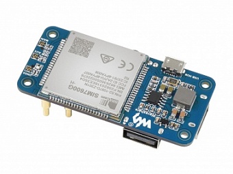 SIM7600G-H 4G HAT (B) for Raspberry Pi, LTE Cat-4 4G / 3G / 2G Support, GNSS Positioning, Global Ban