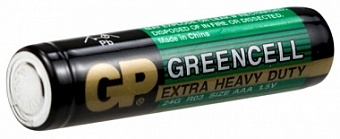 24G, Батарейка Greencell AAA 1,5В (без блистера 1шт.) (LR03, AAA, 286)