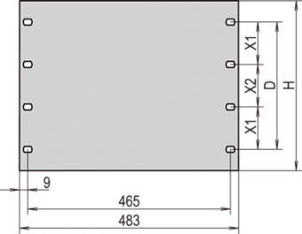 40304-082, 19FRONT PANEL 9U  4MM ANOD.