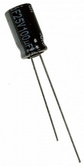 EEUFR1E101, Конденсатор электролитический (100мкФ 25В 105гр 6.3х11.2мм lowESR)