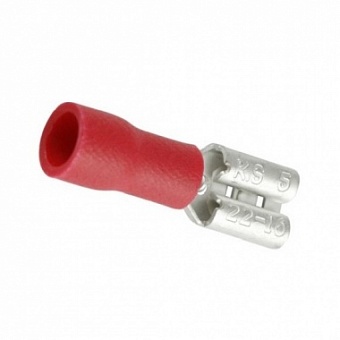 FDV1-187(5)-RED, Разъем ножевой изолированный мама, Сеч.провода: 0.5-1.5 мм2, Ширина.: 4,8 мм. мат.: