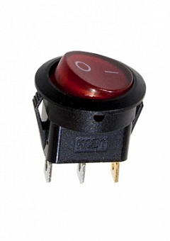 MIRS-101-3-R, Клавишный переключатель ON-OFF круглый красный с подсветкой