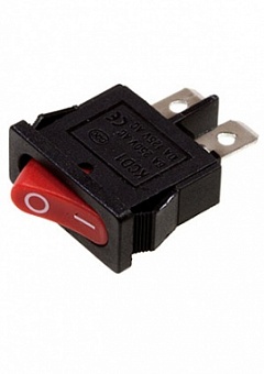 36-2051, выключатель клавишный 250В 6А ON-OFF красный  2 контакта