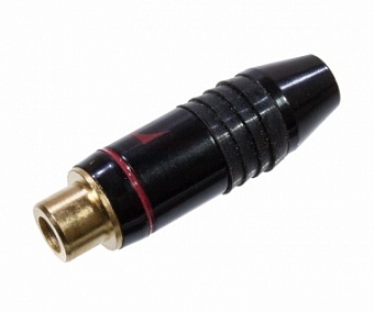 1-225G, Разъем RCA гн металл позол.на кабель,красный и (Nakamichi)