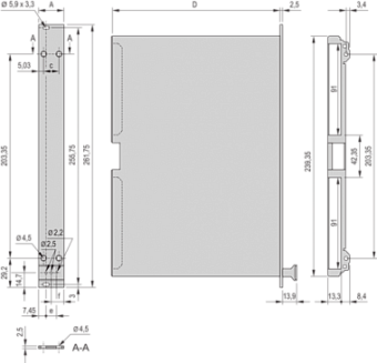 24812-505, PIU W. COVER   6U   5HP 167D