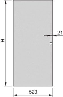 21117-187, STEEL DOOR PLAIN 29U 600W