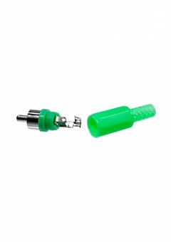1-200 GR, (RP-405), Разъем RCA шт пластик на кабель, зеленый