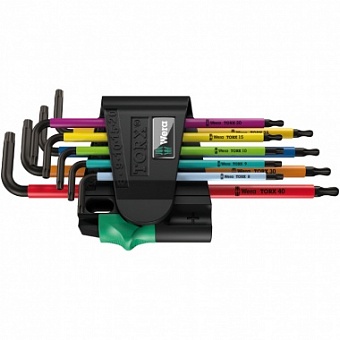 967/9 TX BO Multicolour TORX® 1 Набор Г-образных ключей, BlackLaser, с отверстием под штифт, с шаром