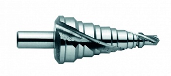 Сверло ступенчатое для кабельных соединений, HSS, Gr.2 d 7-40.5 мм, спиральная стружечная канавка, у