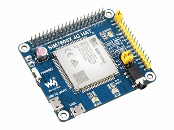 SIM7600G-H 4G HAT For Raspberry Pi, LTE Cat-4 4G / 3G / 2G Support, GNSS Positioning, Global Band