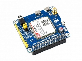 A7600C1 LTE Cat-1 HAT for Raspberry Pi, Low Speed 4G Module, 2G GSM / GPRS, for China