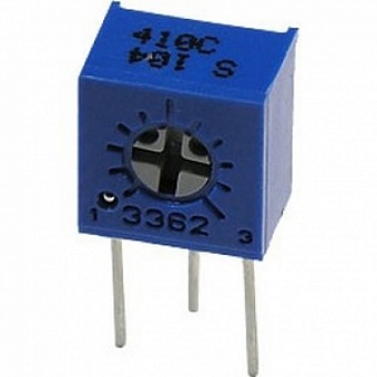 TSR 3362S-104, Потенциометр однооборотный керметный 100кОм 0.5Вт ±10% (6.6 X 4.7 X 6.99мм)