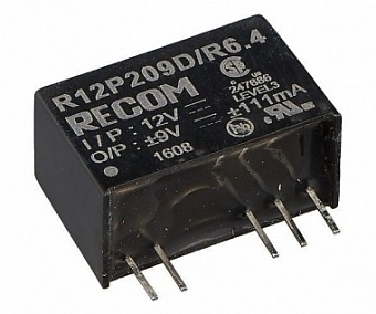R12P209D/R6.4, Преобразователь DC/DC (вых.: 2Вт +9В -9В) SIP7