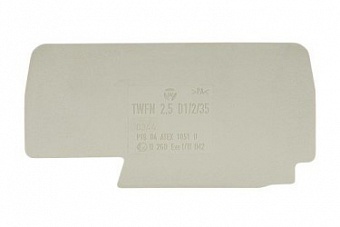 Пластина разд. TWFN 2,5 D1/2, Разделительная пластина, для клемм WKFN 2,5 D1/2..., цвет: серый