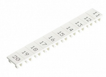 Шильдик 9705A/8/10B 11-20, Маркировка для клемм сечением 6 мм.кв., шириной 8 мм, 10 шильдиков, белая