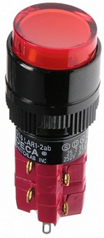 D16LAR1-2abGR кнопка с фикс. 250В/5А, неон. подсветка