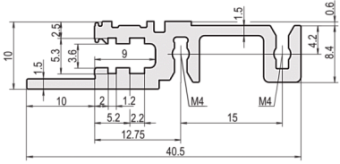 34560-301, HORIZ.RAIL FRONT   1MT H LL