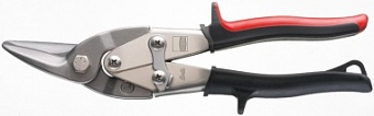 D16L Ножницы по металлу, фигурные, левые, 230 мм, рез: 1.2 мм, короткий прямой и фигурный рез
