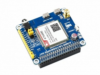 A7600E LTE Cat-1 HAT for Raspberry Pi, Low Speed 4G Module, 2G GSM / GPRS, for Southeast Asia, West